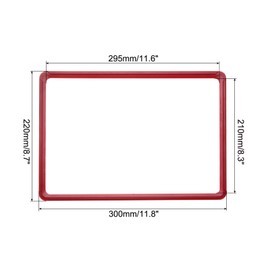 QUARKZMAN Pack of 4 Magnetic Label Holder, 12 x 9 Inch A4 Shelf Marking Card, Sign Frame with Magnetic Base, Storage Shelf, Label Card Inserts, Plastic Protection, Metal Shelf, Red