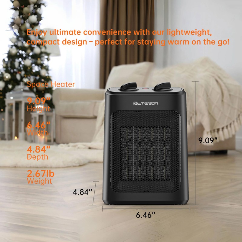 Emerson SH1501 1500W Electric Space Heater, Portable with 3 Level