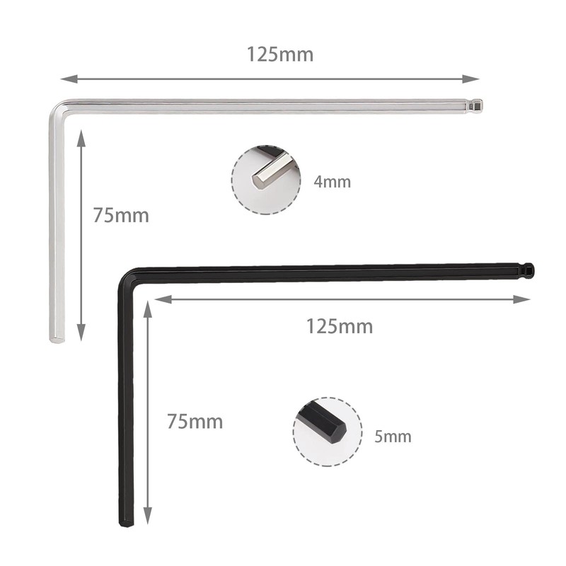 2pcs 4mm Silver 5mm Black Guitar Key For Martin Acoustic