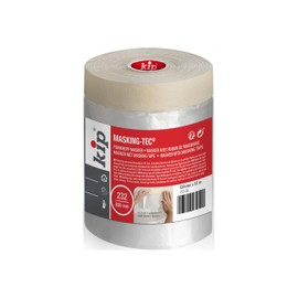 Kip Drop Cloths Pre-Taped Painters Masking Film 550mm x 33m, Masker Masking Tape with Plastic Sheet, Drape for Spraying, Covering, Suitable for Decorating, Automotive, Windows, Dust & Paint Protection