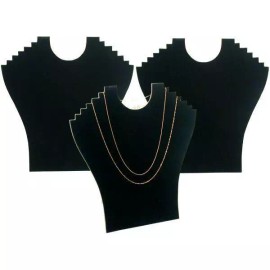 FindingKing 3 Black 6 Tier Display Chain Bust Necklace Bust Easel