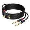 Menewstart Dual 1/4 TS to Dual RCA Stereo Audio Interconnect