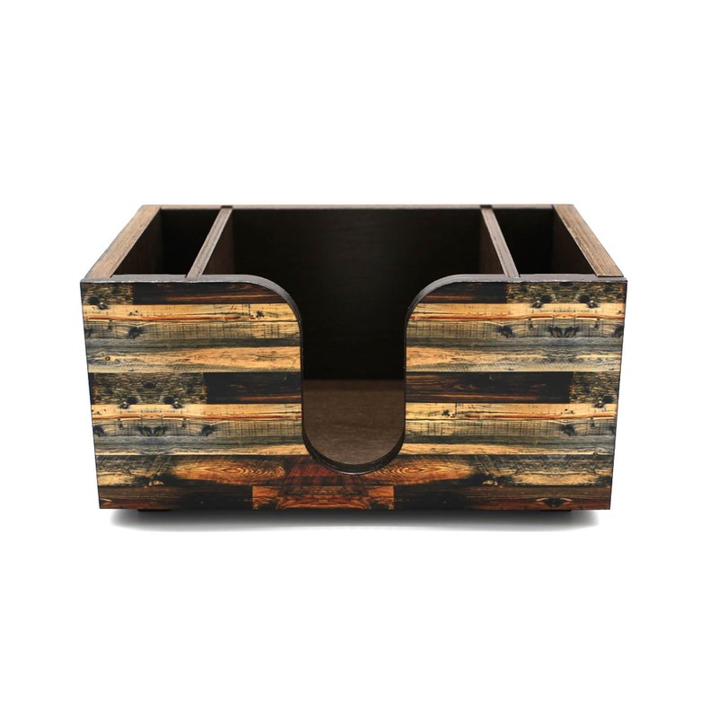 WOODEN BAR CADDY - RUSTIC WOODEN DESIGNS (Rustic Wooden Planks)