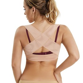 JOYSHAPER Chest Brace Up for Women Posture Corrector Shapewear Vest Tops Bra Support Shaper (Beige, 2XL)