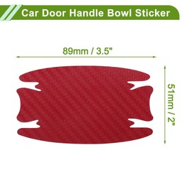 HOPESPANNER Universal 51x89mm Car Door Handle Bowl Sticker Anti-Scratches+Auto Door Handle Protective Film 4 Pcs Red