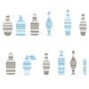 MSV Shower Curtain Premium Moshi of Polyester 180x200cm in Blue,