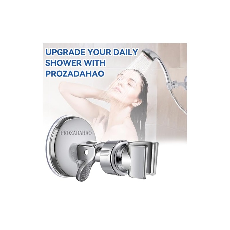 Adjustable Shower Head Holder, Bathroom Suction Cup Bracket for Handheld