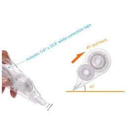 JOSON Pack of 16 White Clear Correcting Tape for School Supplies and Office Products