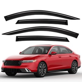 Lightronic Extra Durable Outside-Mount Auto Vent Window Visor, Fits 2023-2025 Honda Accord Sedan, UV Protection Rain Guard, Original Wind Deflector, No-Drilling Easy Installation, Dark Smoke, 4-Pcs