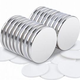 Pack of 18 Neodymium Magnets Strong, 25 x 2 mm Small Round Strong Strong Magnets for Fridge, Whiteboard, Craft, Office, Rare Earth Magnet with Double-Sided