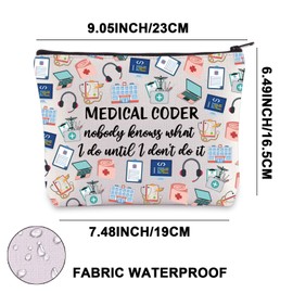 G2TUP Medical Coder Makeup Bag Medical Coding Gifts Code Worker Zipper Bag Clinical Coder Gifts Medical Coder Merch (Coder CA)