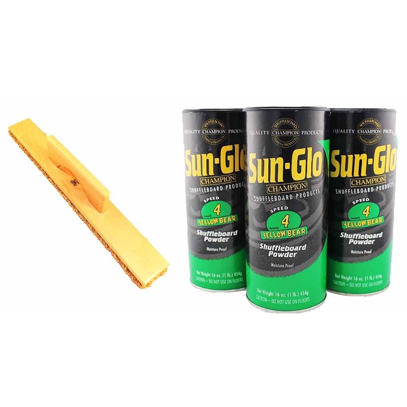Sun-Glo #4 Speed 3 Pk Yellow Bear Shuffleboard Wax