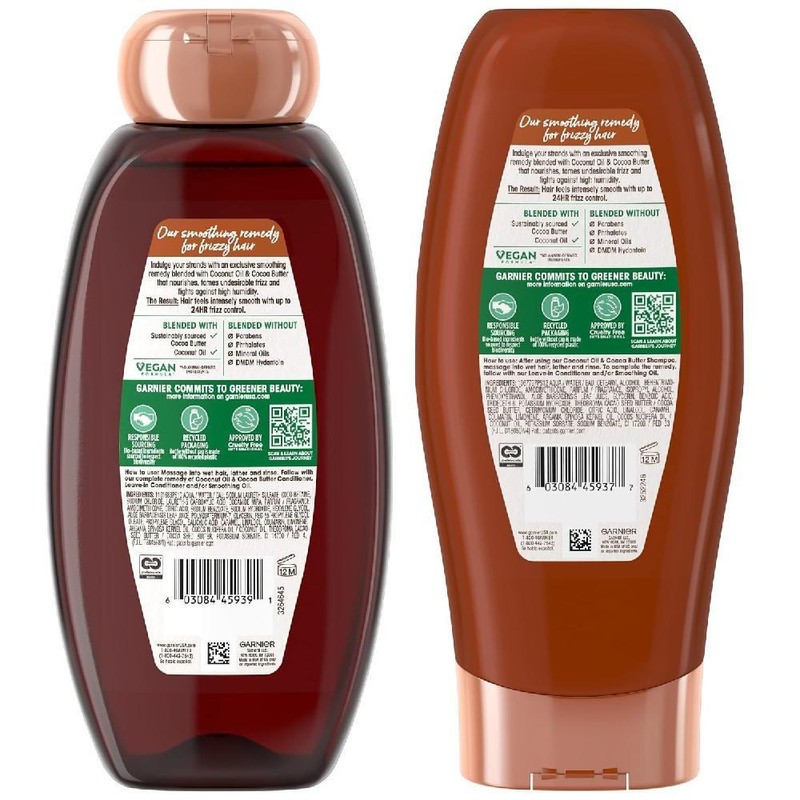 Garnier Whole Blends 코코넛 스무딩 샴푸 컨디셔너 세트 22 fl