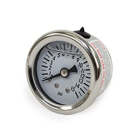 TSP - 0-15 PSI Liquid-Filled Fuel Pressure Gauge-Black - JM1017BK