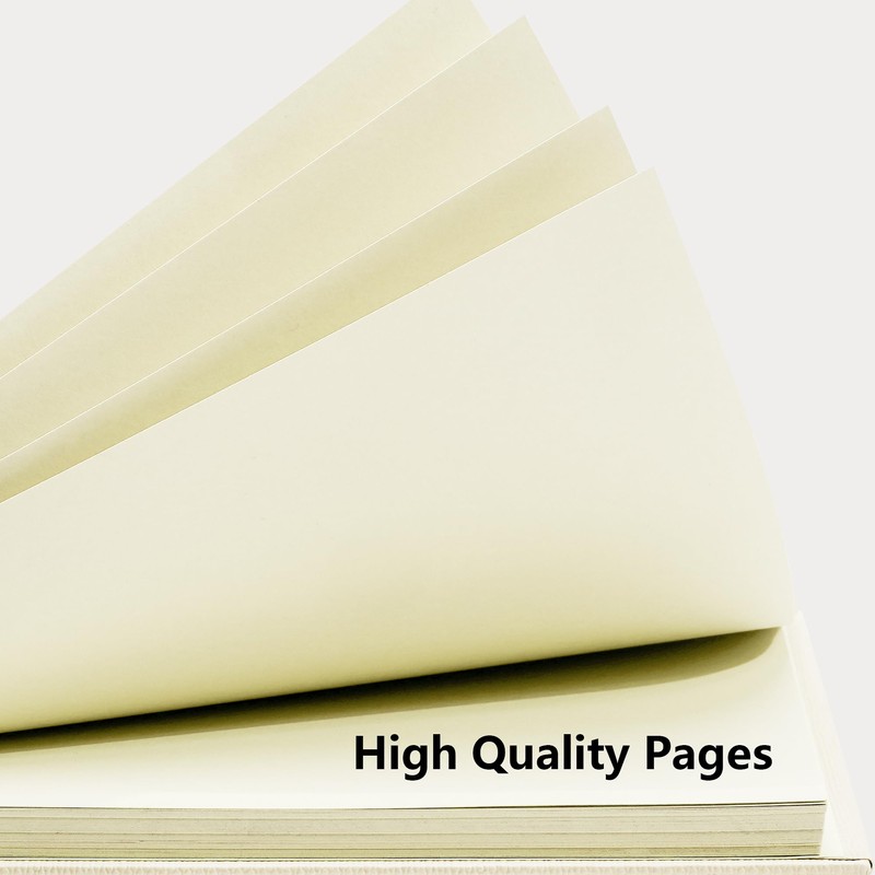 Scrapbook Photo Album, Textured Luxury Hardcover Kraft White Pages Memory