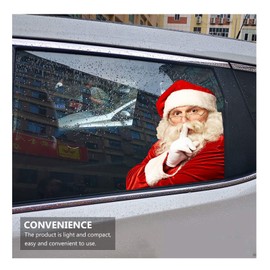 Entendy Fashion Ride with 3D Santa Claus Car Window Sticker Funny Stickers Decal Decoration PVC Material Easy Remove Visible Inside Automobile-Left01