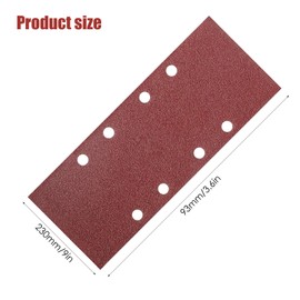 30 Stück 93 x 230 MM Schleifpapier Set - Schleifblatt Set Körnung 60/80/120/180/320/400 mit 8 Löchern Rechteckige Schleifstreifen für Orbitale Rechteckige Schleifmaschinen für Holz, Metall, Farbe