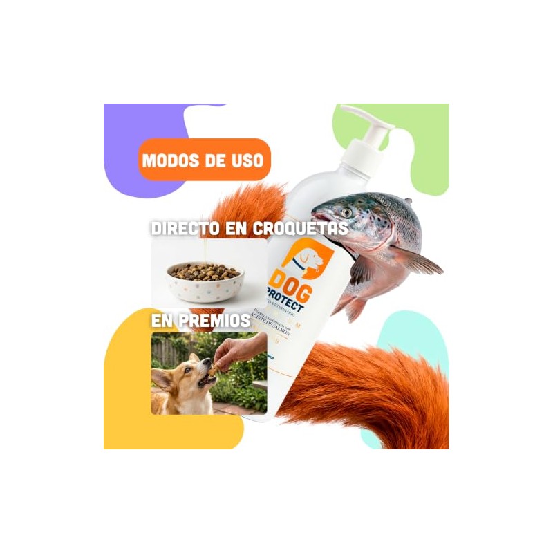 Metazoo Dog Protect Aceite de salmón para Perro, Omega 3,