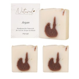 Natural Cilt Argan Soap, 100% Natural Soap, Without Harmful Ingredients, Certified, Handmade Shower Soap for All Skin Types, Shower Gel, Natural Cosmetics, Pack of 3