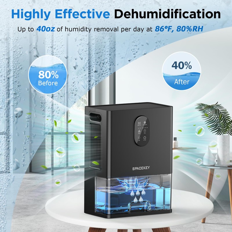 Dehumidifier, 106 OZ Water Tank (1000 sq.ft) Dehumidifiers for Home,