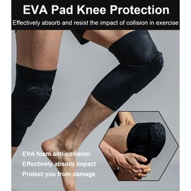 2 Pack Knee Braces for Knee Pain Knee Compression Sleeves Men Women, EVA Honeycomb Light Compression Leg Sleeves, Wrestling Knee Sleeve Volleyball Knee Sleeve Basketball knee Sleeve (White, Large)