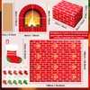 Fullhawl 47 Pcs 3D Christmas Cardboard Fireplace 39 X35 Inch