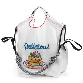 Ball&Chain Embroidery Tote Bag for Women with Shoulder Strap，is a Great Gift for Women, Mom, Teachers, Friends, Bridesmaids (White, Small)