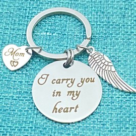 Mom Memorial Keychain Gift for Daughter Son,Loss of Mother Jewelry Bereavement Condolence Sympathy Gift in Memory of Mom Mommy Mom Remembrance Jewelry for Kids Women Men Keyring