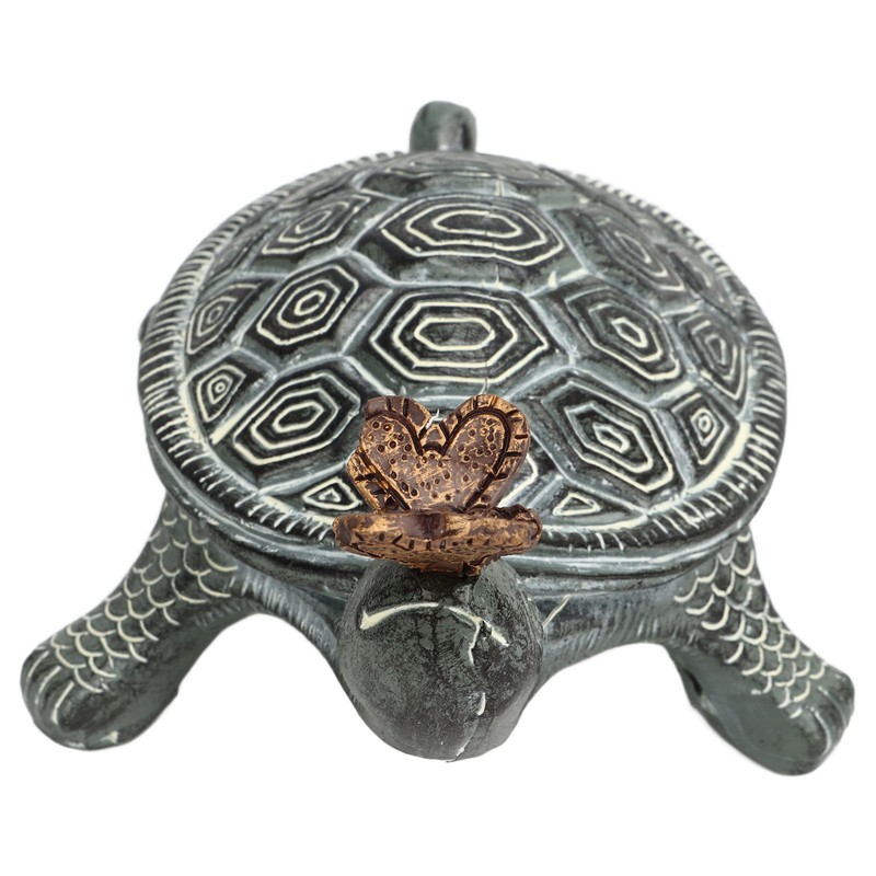 Turtle Butterfly Garden Statue Resin Fade Proof Weather Resistant Curious