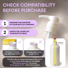 BRIGHTFROM Universal Dispensing Pump, Perfect for Shampoo & Conditioner 1 L (33.8 OZ) - Fits Popular Brands or Any Refillable Bottles from 12oz to 33.8oz with 28/410 Neck Size, White (Pack of 2)