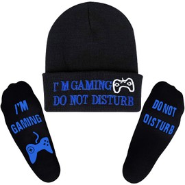 Kapyiupo Do Not Disturb Gaming Socks Novelty Gamer Hat Funny Unisex Socks Cap for Kid Teen Men Women Game Lovers