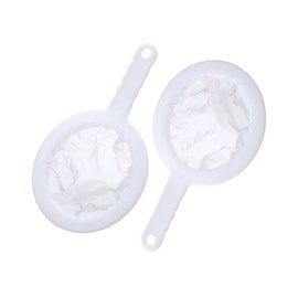 Pack of 2 Strainer Filter, Mesh Sieve Nylon Sieve Filter Mesh, Nylon Sieve with Handle, 200/400 Mesh Ultra Fine Funnel Filter, with Edge and Comfortable Non-Slip Handles, for Juice, Milk, Coffee