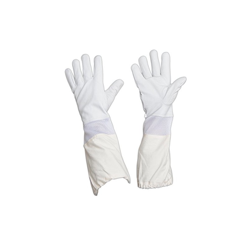 Forest Beekeeping Gloves, Premium Goatskin Leather Beekeeper's Glove with white
