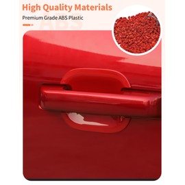 Summleaf Exterior Door Handle Bowl Cover Trim Compatible with Ford F150 2021-2025+Outside Door Handle Cup Bowl Cover Scratches Protector Decorative Sticker ABS Accessories,Red