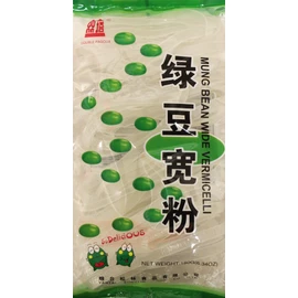 (绿豆宽粉) Mung Bean broad Been Threads Crystal Noodle -Vermicelli, Wide 6.34 oz (Pack of 3)