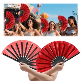 2 Pack Boots on The Ground Hand Fan,Large Holographic Hand Fan for Line Dancing,Decorative Rave Hand Fans for Women Foldable,Clapping Fans for Music Festival,Disco,Party, Home Decoration (Laser)