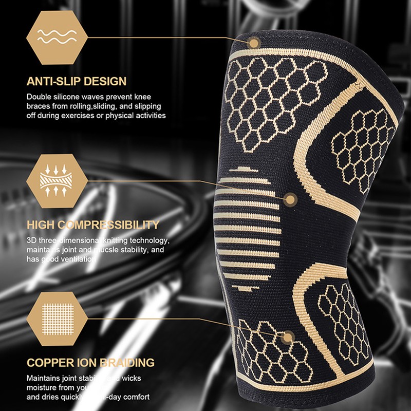 2 Pcs Knee Pads Anti Alip Breathable Shock Absorption Protective