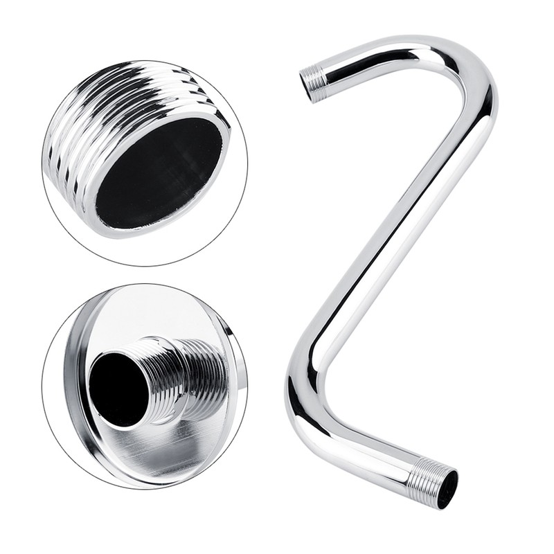 Bathroom Accessory 8inch 201 Stainless Steel High Rise S‑Curved Shower