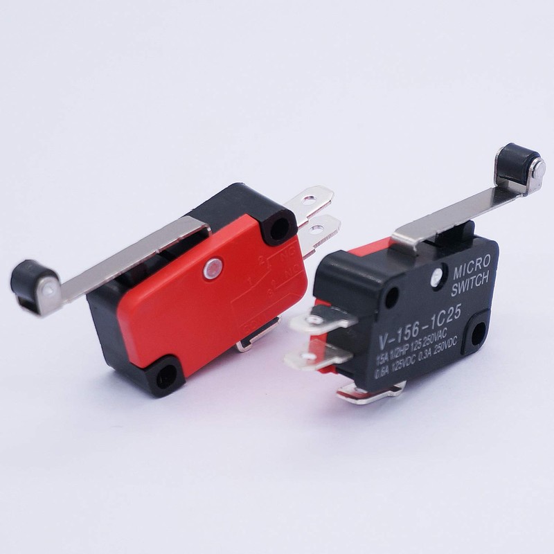 Twidec/6Pcs Micro Limit Switch Long Hinge Roller Arm Switch for