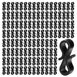 120 Stück Schwarz Dachrinnenhaken Draußen SHaken Kunststoff, Dachrinnenhaken für Lichterkette Wiederverwendbare S Haken Kunststoff für Hängende Weihnachtsbeleuchtung Weihnachtsbeleuchtung Lichterkette