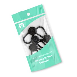 More of Me to Love Flex Button Pant Extender 5-Pack - Adds 1-2 Inches (Black)