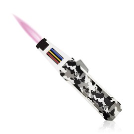 JOBON Solar Beam Torch, Adjustable Lockable Firepower Butane Refillable Jet Flame Lighter for Baking Kitchen Grill BBQ Camping (Gas Not Included) (Pink Flame-Camouflage)