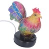Stained Resin Rooster Table Lamp Night Light LED Animal Night