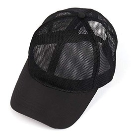 XXL Oversize Full Mesh Baseball Cap,Quick Dry Breathable Running Hat,Adjustable Summer Caps for Big Heads 23.5"-25.5" Black