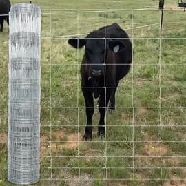 RXWJZP Farm Fence, 4ft X 33ft Wire Fence, Goat Cattle Deer Livestock Fence, Galvanized Woven Hog Wire Fencing,Fencing for Yard and Animals Protection