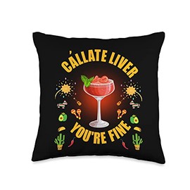 Callate Liver Daiquiri Drink Mexico Menu Drinking Throw Pillow