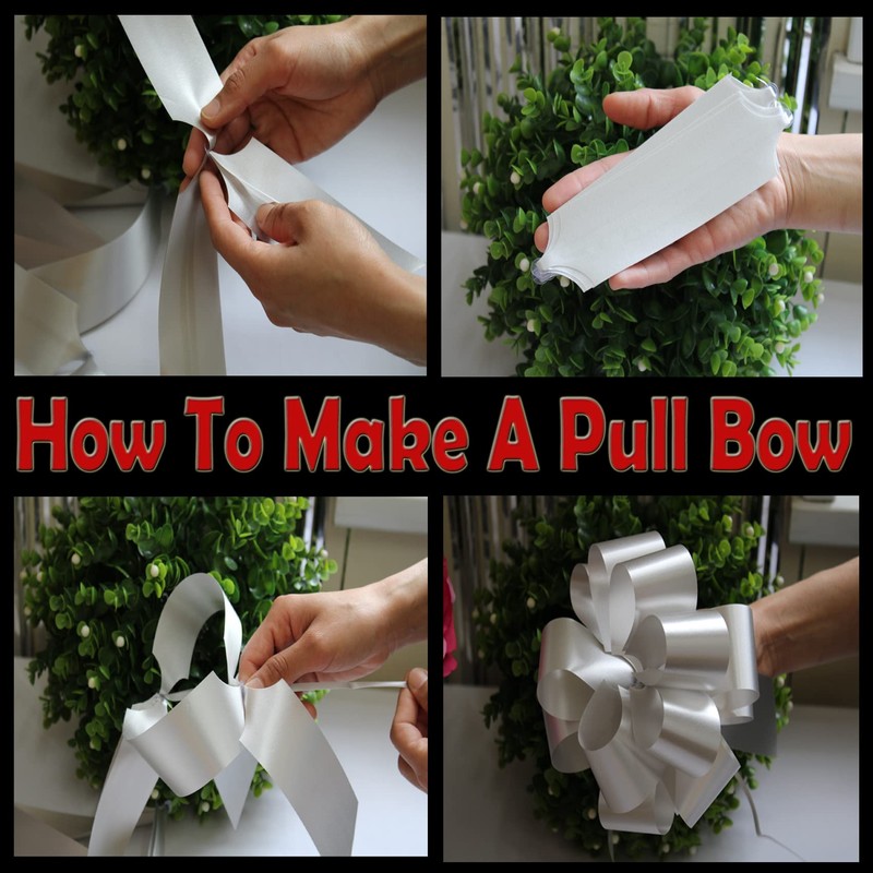 Large Pull Bows for Gifts Wrapping Ribbon Bows Silver Present