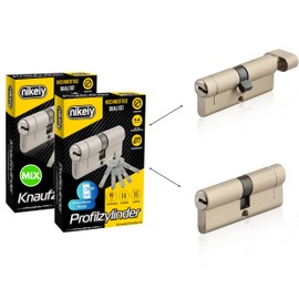 GERCAR Pro+ Locking Cylinders Set of 2 Keyed Alike and Freely Combinable 2 Profile Cylinders with N+G or Knob Cylinder Including 10 Keys - Freely Configure Locking System