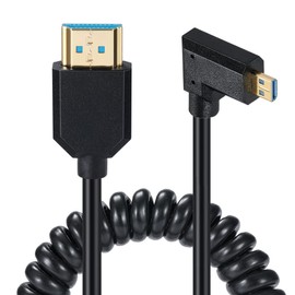 KKM-Loveshow [JCT Invoice Available] [8K Stable 1.2M] 8K Micro HDMI to HDMI Cable, 48Gbps Ultra Thin Micro HDMI to HDMI Converter Adapter, HDMI Male to Micro HDMI Male Coiled Cable, HDMI 2.1 Coiled