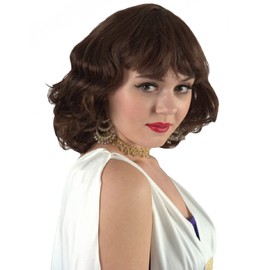 Classic Brown Flapper Bob Wig With Bangs